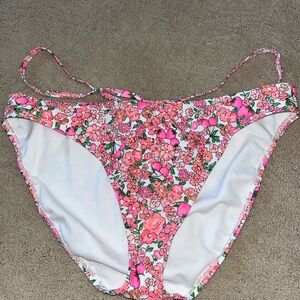 Pink and White Floral Bikini bottom